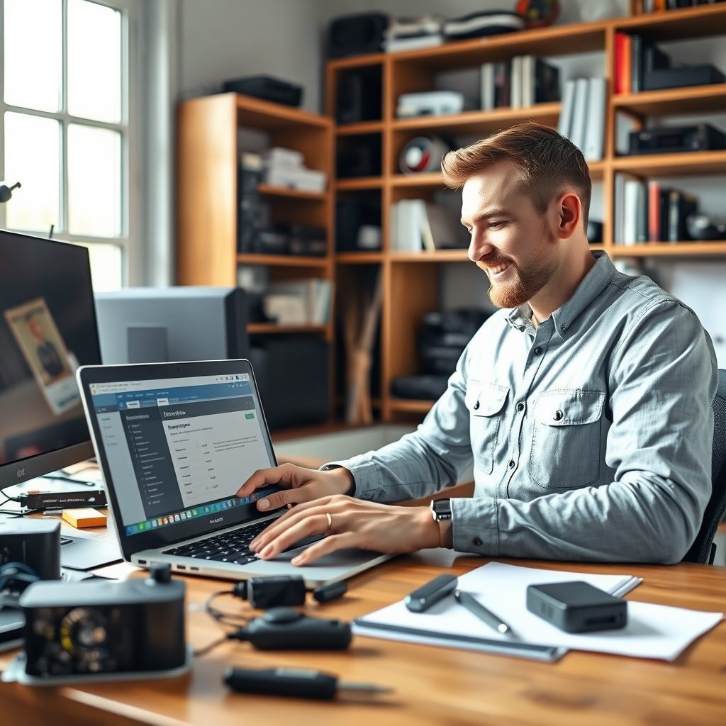 Computador em uma mesa de reparo